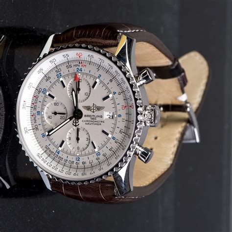 1884 breitling skeleton watch black leather strap white face|breitling 1884 for sale.